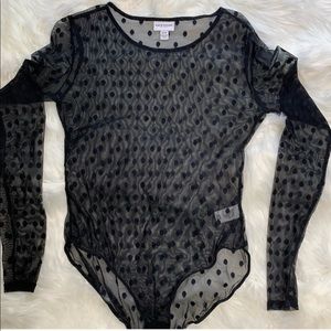 NWOT Kate Young Polka Dot Sheer Bodysuit